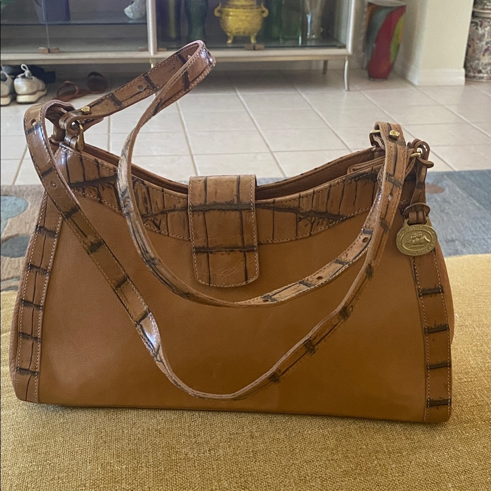 Brahmin Tan and Brown Shoulder Bag